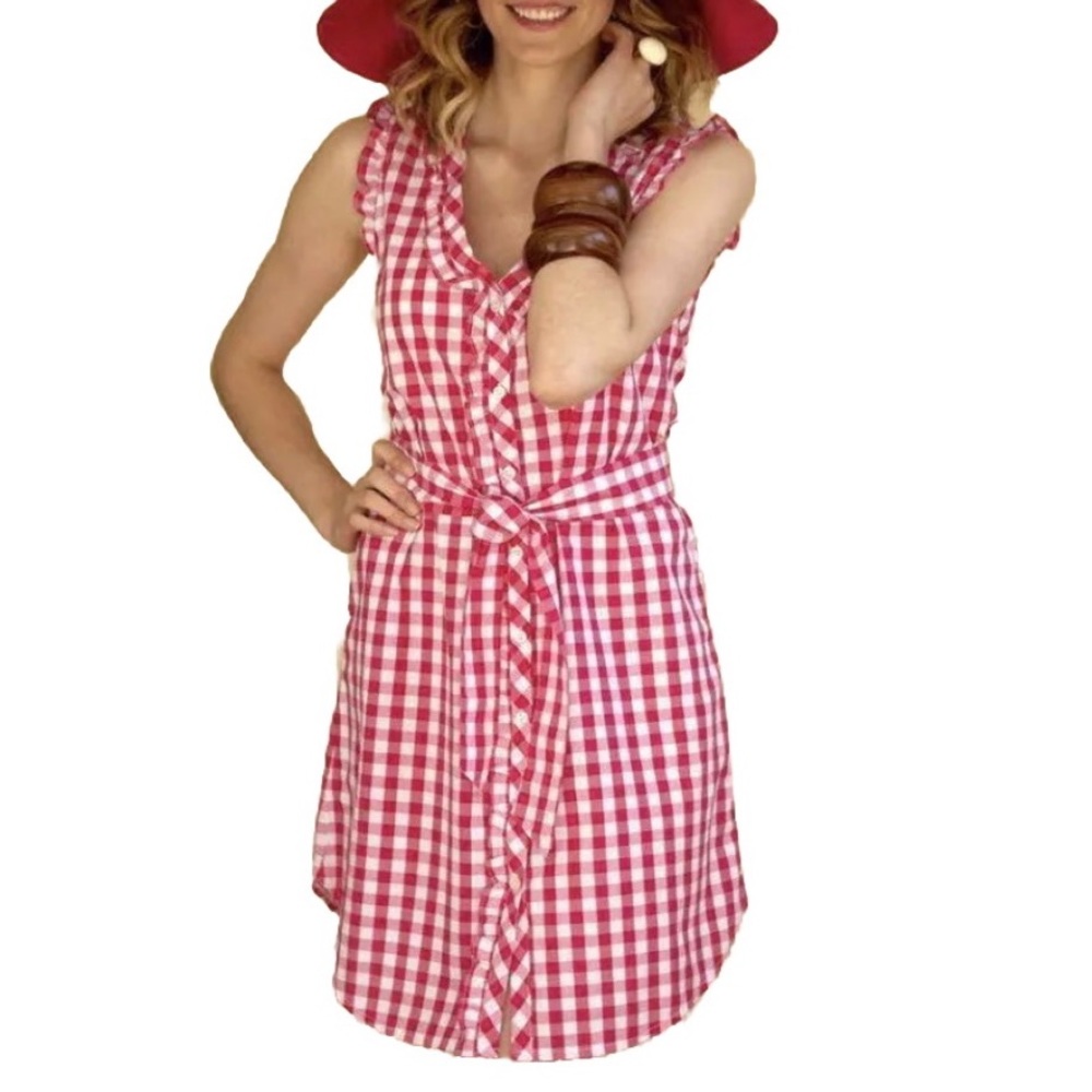 ❌SOLD Kayce Hughes gingham /check Willa button front shirt dress